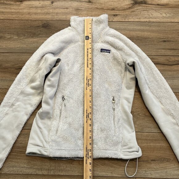 Women's Patagonia Fleece Jacket SZ Medium Gray Full Zip Logo - Picture 6 of 12
